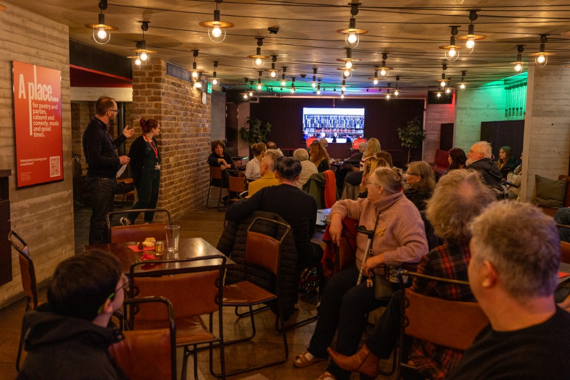 Mark Da Vanzo speaking at our Open House event in 2024. Photograph by Olivia Carroll