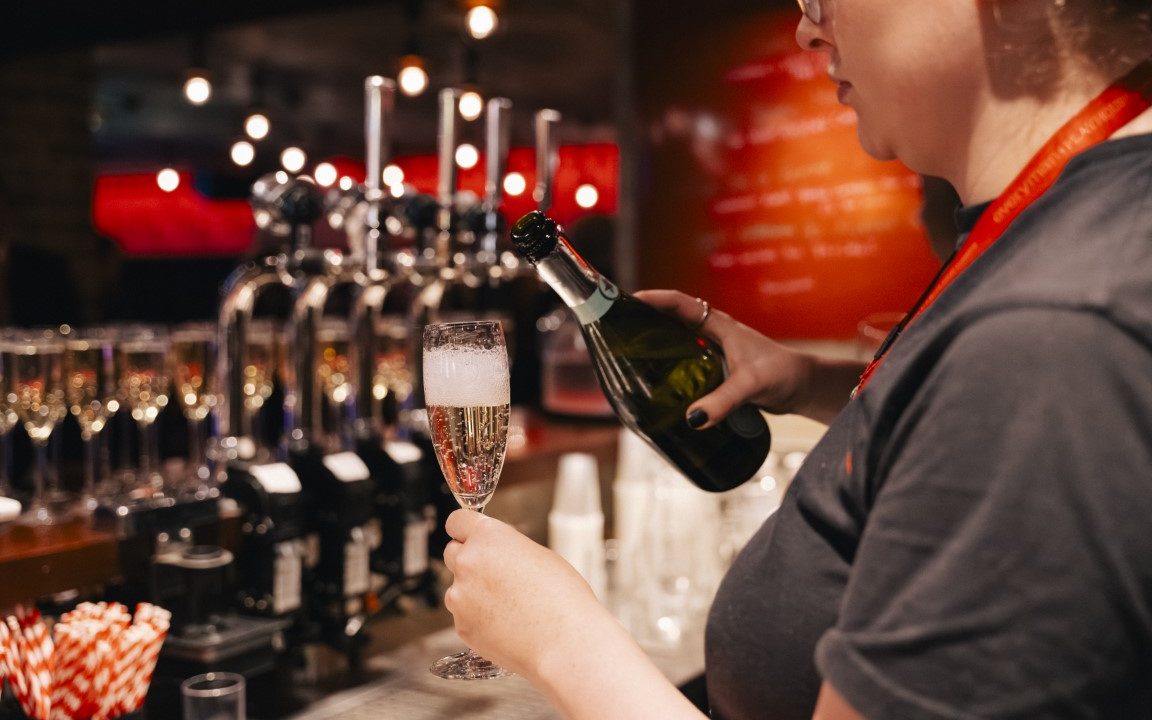 Bar staff preparing for a party Downstairs at the Everyman. Photograph by Kieran Irvine.