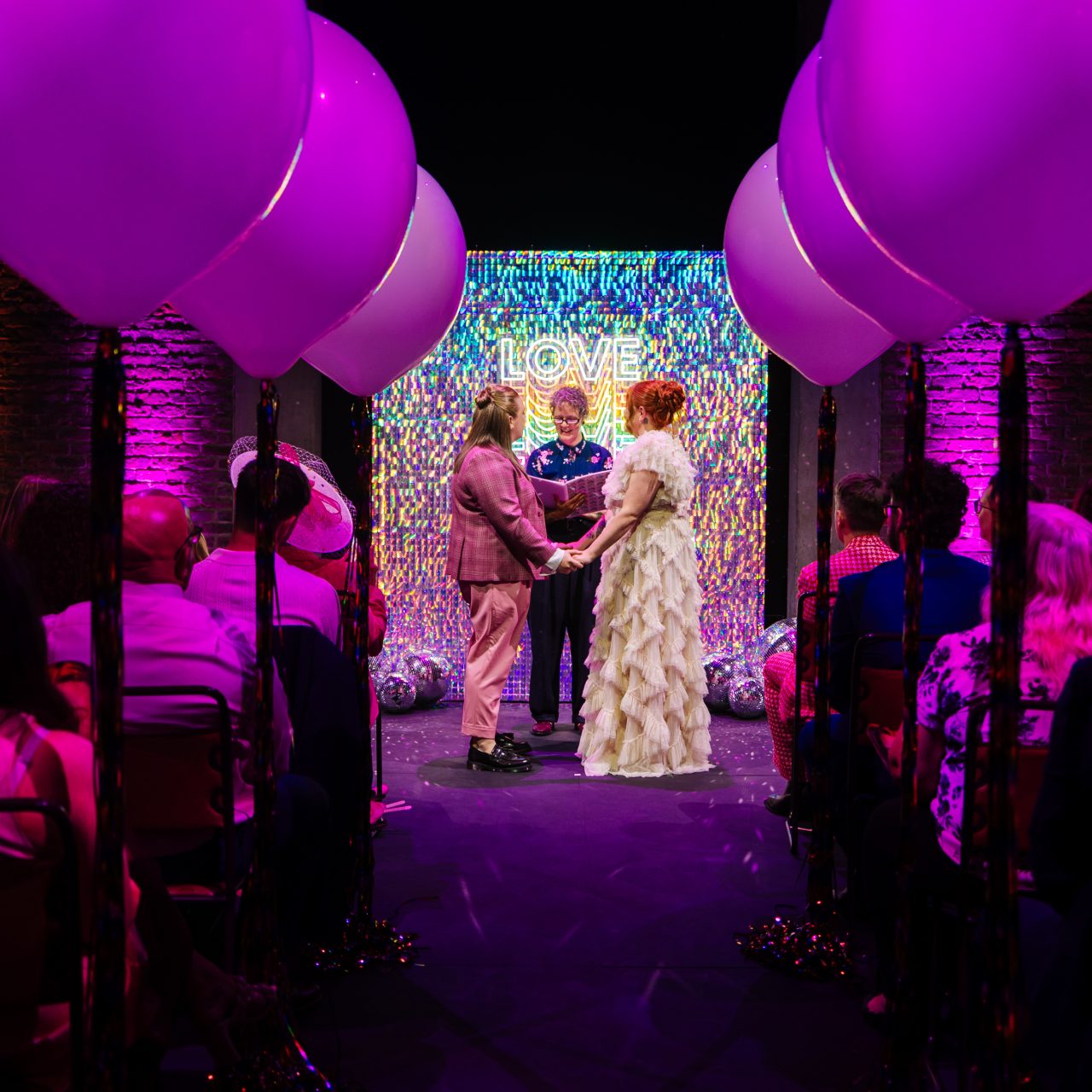 A wedding in the Everyman auditorium.