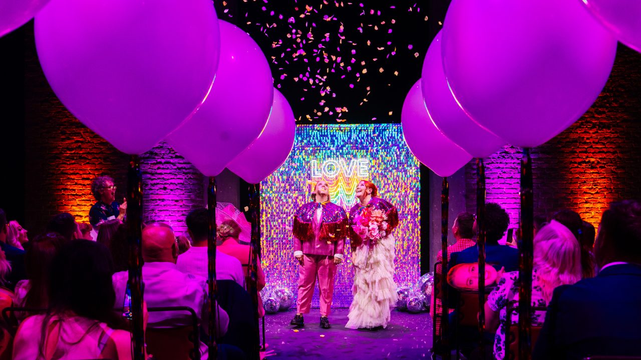 A wedding in the Everyman auditorium.