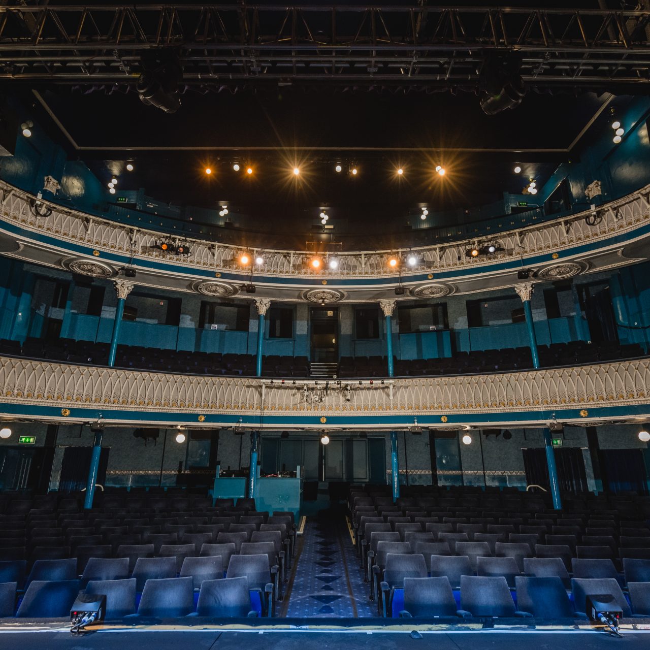 The three levels of the Playhouse theatre. Photograph by Emma Hillier