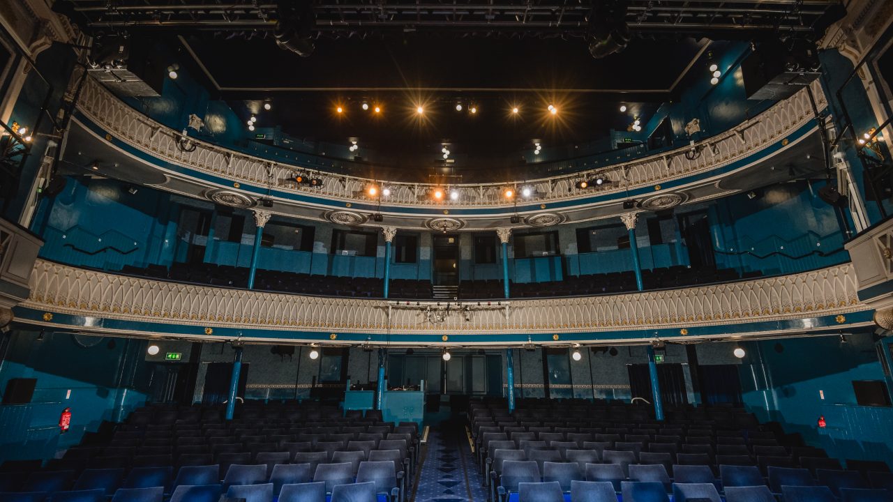 The three levels of the Playhouse theatre. Photograph by Emma Hillier