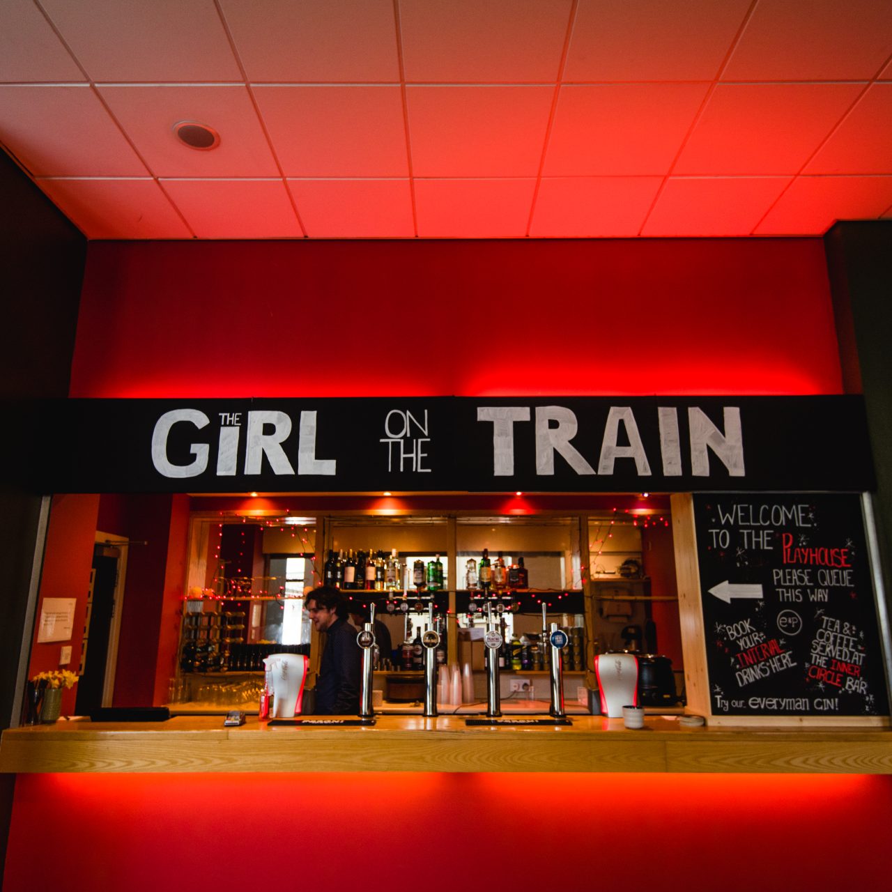 The Circle Bar set up for The Girl on the Train (2019). Photograph by Emma Hillier